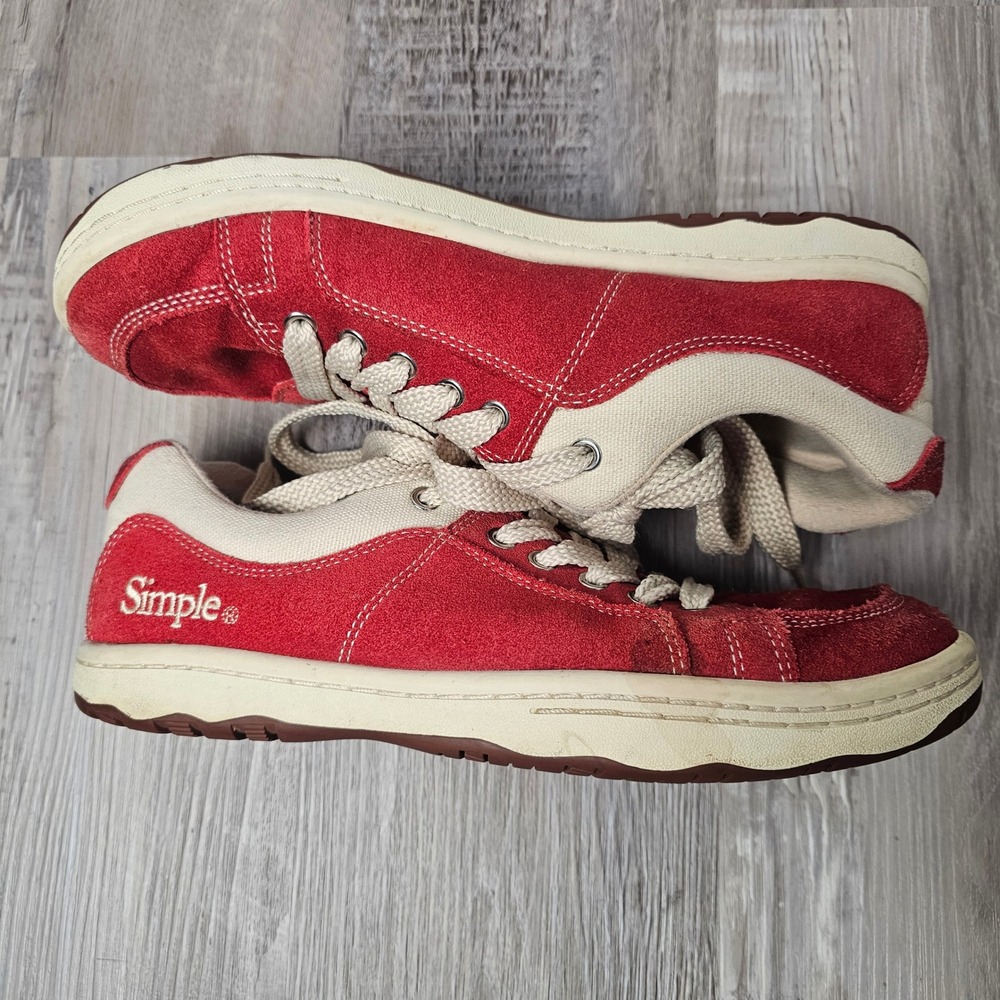 Simple OS Sneaker Mens 8 Womens 10 Shoes Red Suede Retro Skate Casual